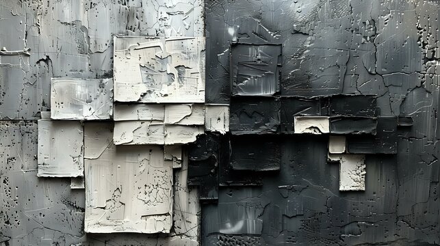 Contemporary Urban Decay: Monochromatic Abstract Composition