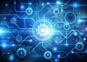 Obraz premium futuristic digital electric tech circuit board pattern background design generated AI Technology