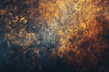 A painting of a wall with a lot of texture and a lot of brown and orange colors - obrazy, fototapety, plakaty