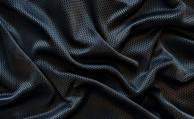 Fototapeta premium Black Mesh Sportswear Fabric for Football Jerseys