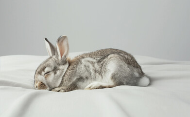 Awakening Creativity: The Relaxed Bunny in a Minimal Gray World