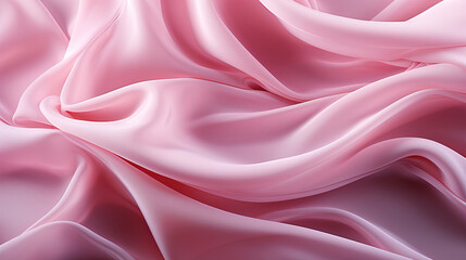 Obraz premium Fluttering Pink Color Fabric in Space With Delicate Folds on Blurry Background