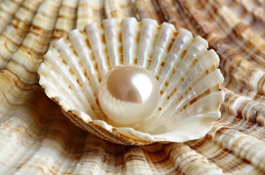 a natural pearl in a shell