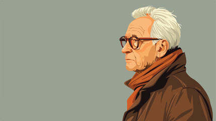 Stylish elderly man on grey background Vector style vector