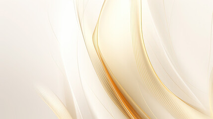 Light White Background With Beautiful Gold Wavy Lines