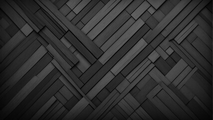 black theme vintage striped diagonal lines and blocks pattern abstract background from Generative AI