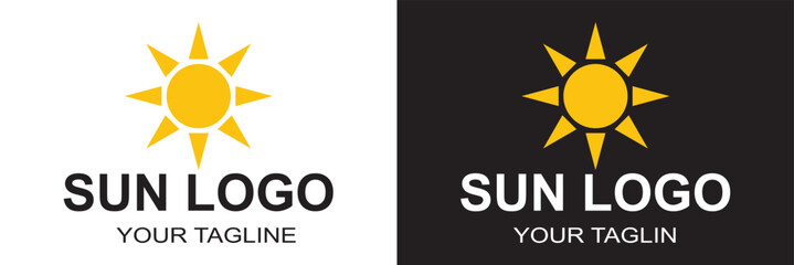 sun logo and icon vector illustration design template.  Icon symbol Illustration. Eps.10