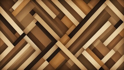 brown theme vintage striped diagonal lines and blocks pattern abstract background from Generative AI