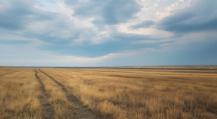 Fototapeta premium Dramatic Sky over Steppe