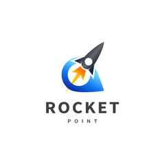 Rocket point vector logo design illustration 2