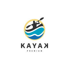 Kayak boat logo design illustration
