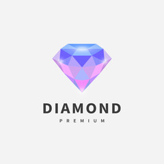 diamond logo design with color looks luxurious for jewelry brands