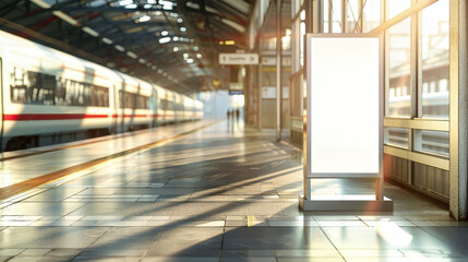 Obraz premium A billboard showcasing an advertising mockup against the backdrop of a bustling modern city