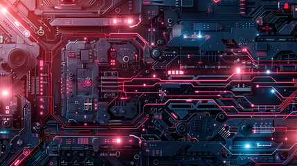 Fototapeta premium サイバー空間に浮かぶコンピューター Generative AI