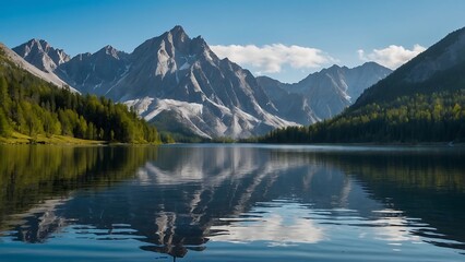 Fototapeta premium lake reflection Mountain Serenity Reflective Lake Vista