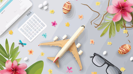 Travel voucher calendar wooden airplane flower Easter