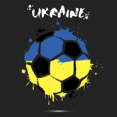 Soccer ball with Ukraine national flag colors