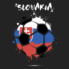 Soccer ball with Slovakia national flag colors