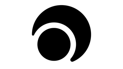 Letter O Logo, black isolated silhouette