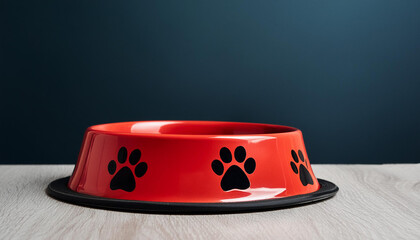Mockup of practical food bowl with nonslip base and paw print design