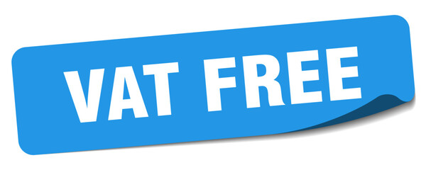 vat free sticker. vat free label