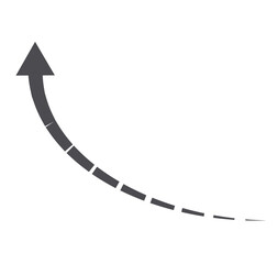 A gray circular arrow with a dashed line, indicating redirection or continuation, suitable for templates and design elements