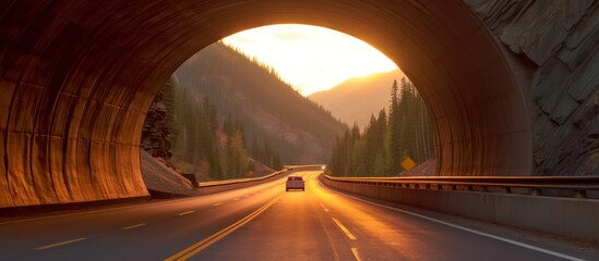 Modern highways tunnel through mountains