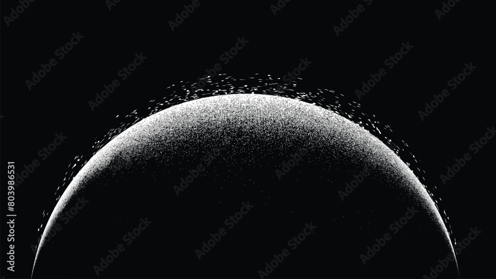 Wall mural exoplanet in outer space. futuristic landscape, with eclipse . noise texture . night landscape .vect