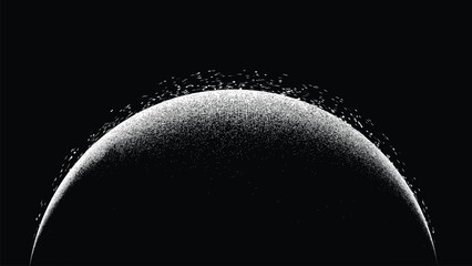 Exoplanet in outer space. Futuristic landscape, with eclipse . Noise texture . Night landscape  .Vector illustration © miloje