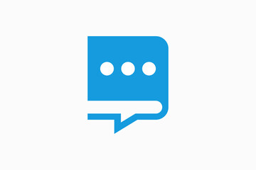Book Chat Vector Logo Premium 