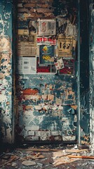 wall with torn posters