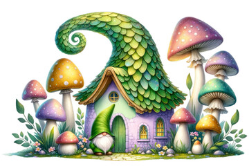 Green purple Fairy house 