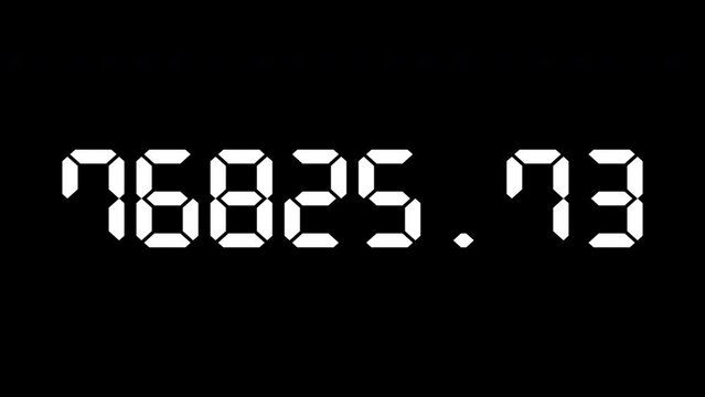 Digital Random Number Counting. Random and Fast Changing Numbers with Decimal Point.