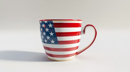 Close-Up of American Flag Cup Isolated with Patriotic Theme