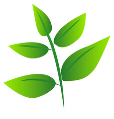 green leaves, leaf for logo, design, icon for the symbolism of the green planet