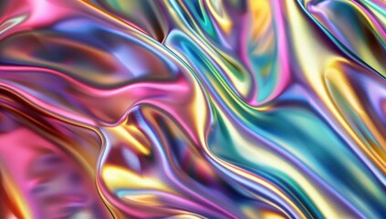 Obraz premium a close up of a silky background in iridescent colors