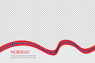 Norway flag ribbon vector 