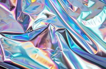 Fototapeta premium Beautiful distorted holographic silver foil
