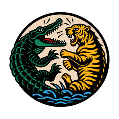 CROCODILE FIGHT TIGER TRADITIONAL