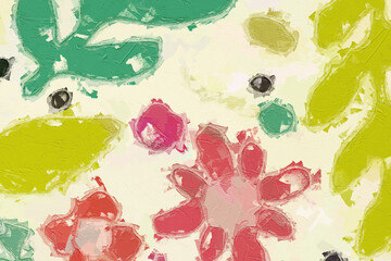 Oil paintings and various flower ponds, chrysanthemums, mountains, cacti, and ponds are beautiful