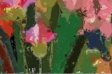Oil paintings and various flower ponds, chrysanthemums, mountains, cacti, and ponds are beautiful