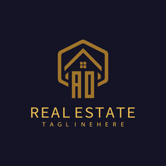 AO initial monogram logo for real estate design.