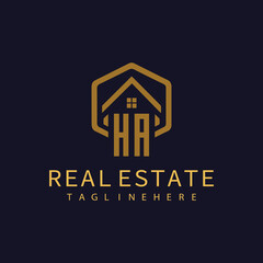 HA initial monogram logo for real estate design.