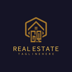 GQ initial monogram logo for real estate design.