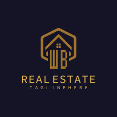 WB initial monogram logo for real estate design.