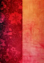 Red abstract floral pattern with deep colour variations.