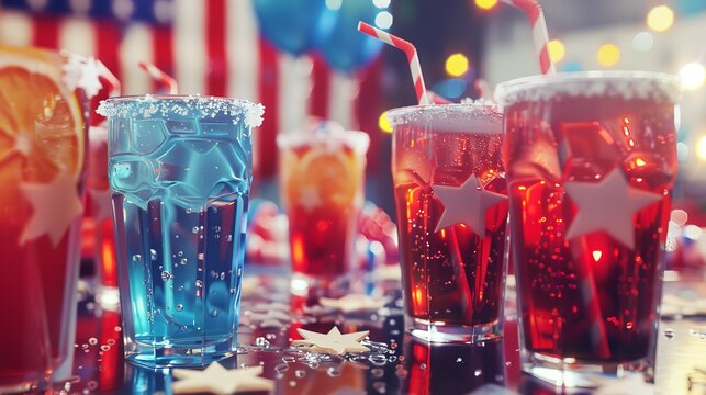 Drinks for Celebration 4th of July 8K Realistic