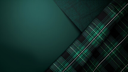 Dark green abstract geometric tartan pattern with grid lines.