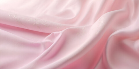 Obraz premium A pink fabric with a smooth texture. The fabric is soft and has a luxurious feel. The color of the fabric is a deep shade of pink, which gives it a romantic and elegant appearance