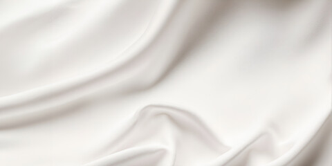 A white fabric with a pattern of waves. The fabric is smooth and silky. The waves are gentle and flowing, giving the fabric a sense of calmness and serenity